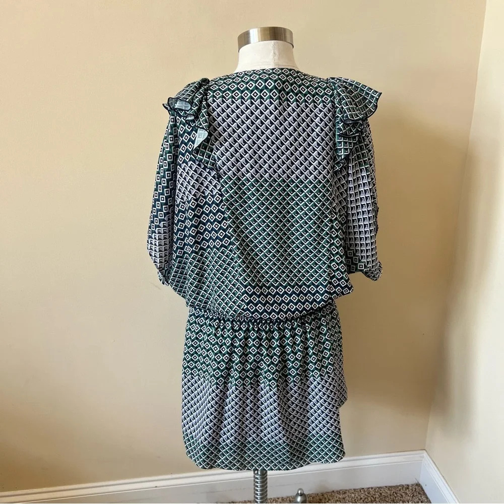 Parker Luisa Mixed Patterned Flutter Ruffle Sleev… - image 6